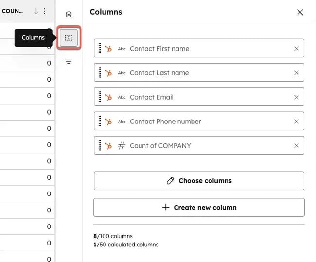 data studio lets users add new columns or rearrange existing ones to accurately display the desired data